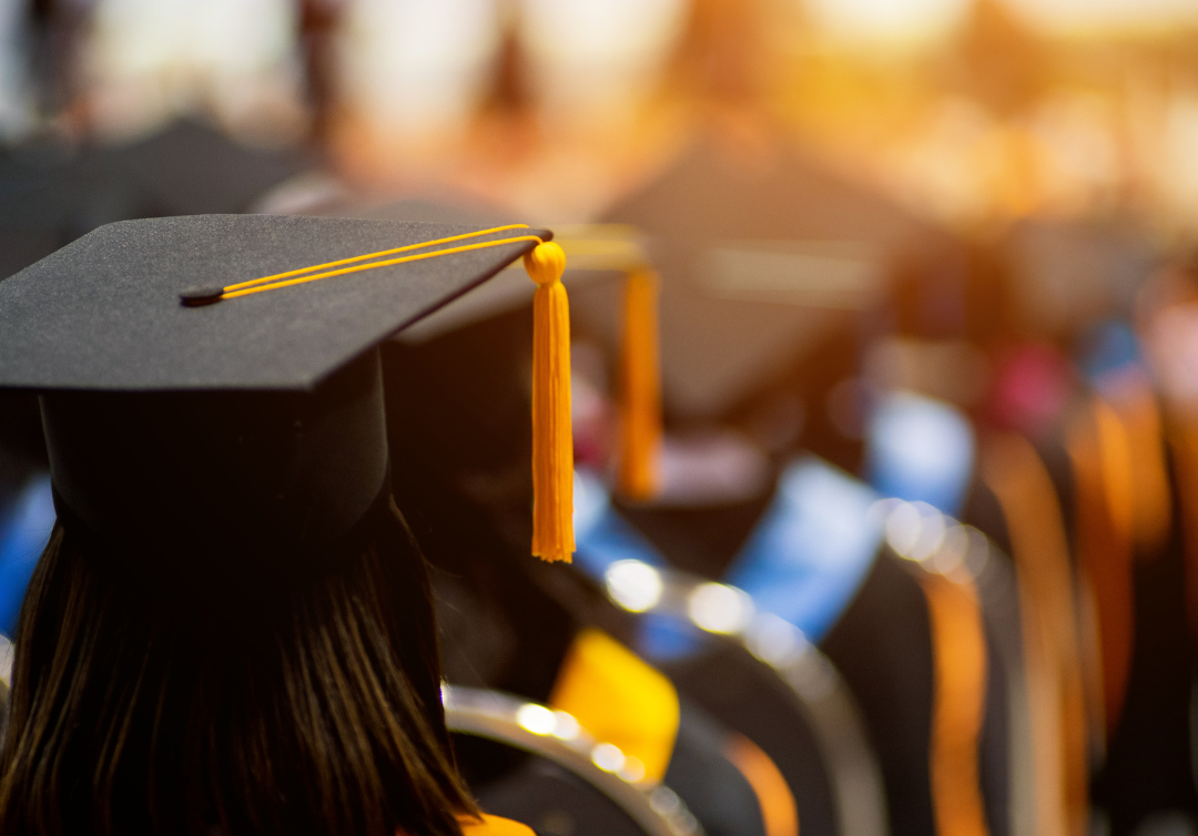 Row of graduates on graduation day