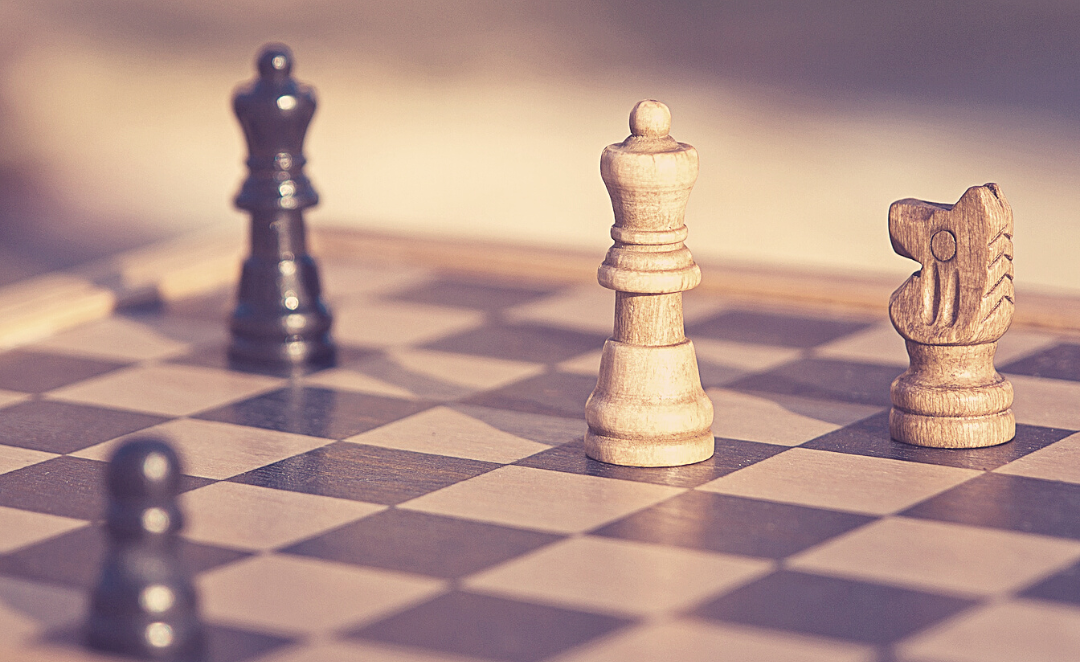 Close up of a chessboard